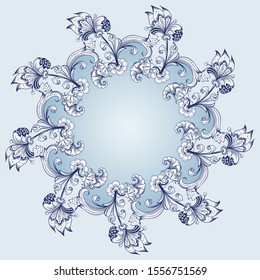 Floral hand drawn vector border. Nature elements and objects  illustration. Frame design.