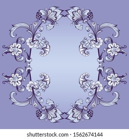 Floral hand drawn vector border. Nature elements and objects  illustration. Frame design.