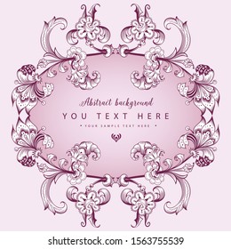 Floral hand drawn vector border. Nature elements and objects  illustration. Frame design.
