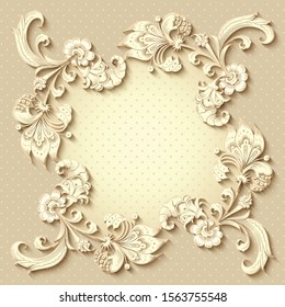 Floral hand drawn vector border. Nature elements and objects  illustration. Frame design.