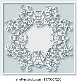 Floral hand drawn vector border. Nature elements and objects  illustration. Frame design.