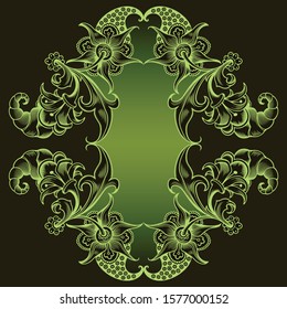 Floral hand drawn vector border. Nature elements and objects  illustration. Frame design.
