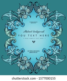 Floral hand drawn vector border. Nature elements and objects  illustration. Frame design.