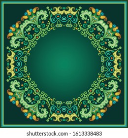 Floral hand drawn vector border. Nature elements and objects  illustration. Frame design.