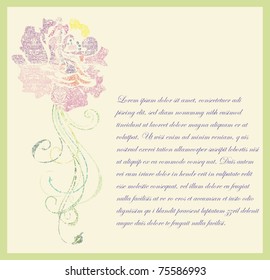 Floral hand drawn vector card