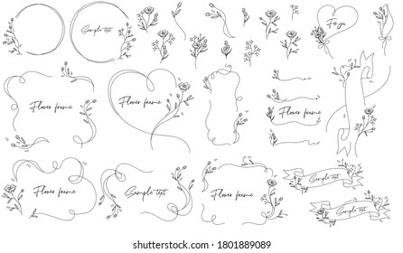  floral hand drawn vector illustration material set