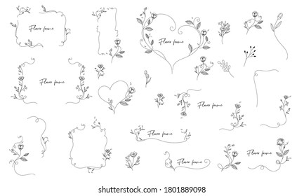  floral hand drawn vector illustration material set