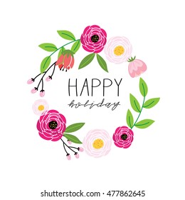 Floral hand drawn Vector illustration.