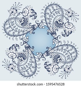 Floral hand drawn vector vintage border. Engraved nature elements and objects illustration. Frame design.