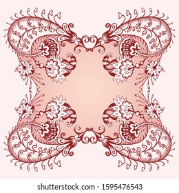 Floral hand drawn vector vintage border. Engraved nature elements and objects illustration. Frame design.