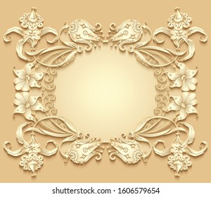 Floral hand drawn vector vintage illustration. Engraved nature elements and objects illustration. Modern volumetric floral elements.