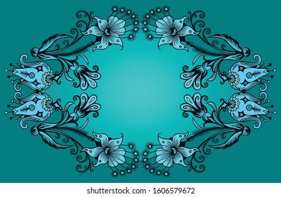 Floral hand drawn vector vintage border. Engraved nature elements and objects illustration. Frame design.