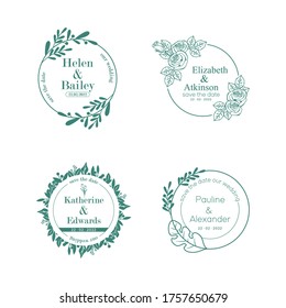 floral hand drawn with watercolor wedding card invitation