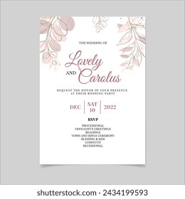 Floral and Hand drawn Wedding Invitation Card Template. Illustrator and designer. Wedding Invites, save the date, Birthday Invites, Video Invites, E-Cards.