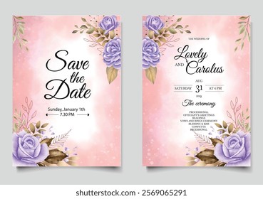 Floral and Hand drawn Wedding Invitation. Illustrator and designer. Wedding Invites, save the date, Birthday Invites, Video Invites, E-Cards.