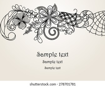 Floral hand drawn zentangle - vector illustration
