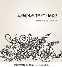 Floral hand drawn zentangle - vector illustration
