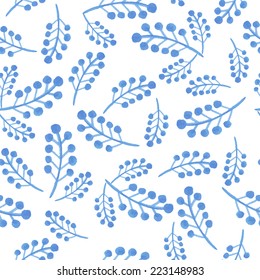 Floral Hand paint watercolor vector seamless pattern for design scrap book paper, textile, web sites, pattern fills