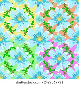 florale Handarbeit nahtloses Muster, bunter Pastellhintergrund, Tapete, dekorative Stoffmuster.
