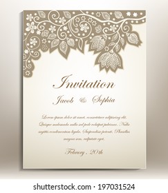 Floral hand-draw wedding invitation. a beautiful hand drawn wedding invitation ,suitable also for congratulation,greeting cards...