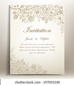 Floral hand-draw wedding invitation. a beautiful hand drawn wedding invitation ,suitable also for congratulation,greeting cards...