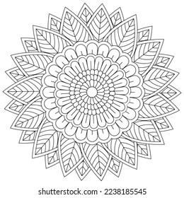 Floral, hand-drawn aster flowers in doodle style isolated on white background. Сoloring page for adults and kids, decorating kids' playroom or greeting card for vector illustration.