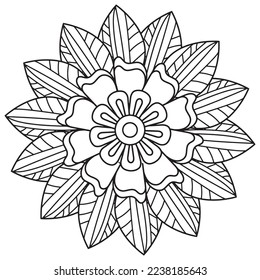 Floral, hand-drawn aster flowers in doodle style isolated on white background. Сoloring page for adults and kids, decorating kids' playroom or greeting card for vector illustration.