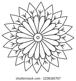 Floral, hand-drawn aster flowers in doodle style isolated on white background. Сoloring page for adults and kids, decorating kids' playroom or greeting card for vector illustration.