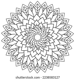 Floral, hand-drawn aster flowers in doodle style isolated on white background. Сoloring page for adults and kids, decorating kids' playroom or greeting card for vector illustration.