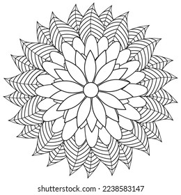 Floral, hand-drawn aster flowers in doodle style isolated on white background. Сoloring page for adults and kids, decorating kids' playroom or greeting card for vector illustration.