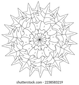 Floral, hand-drawn aster flowers in doodle style isolated on white background. Сoloring page for adults and kids, decorating kids' playroom or greeting card for vector illustration.