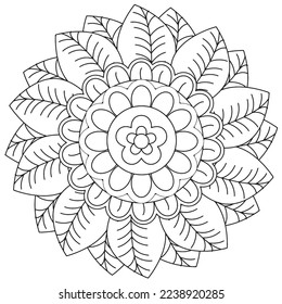 Floral, hand-drawn aster flowers in doodle style isolated on white background. Сoloring page for adults and kids, decorating kids' playroom or greeting card for vector illustration.