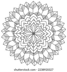 Floral, hand-drawn aster flowers in doodle style isolated on white background. Сoloring page for adults and kids, decorating kids' playroom or greeting card for vector illustration.