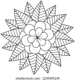 Floral, hand-drawn aster flowers in doodle style isolated on white background. Сoloring page for adults and kids, decorating kids' playroom or greeting card for vector illustration.