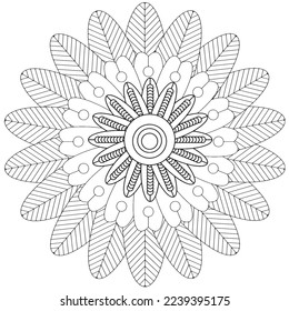 Floral, hand-drawn aster flowers in doodle style isolated on white background. Сoloring page for adults and kids, decorating kids' playroom or greeting card for vector illustration.