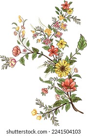 floral handdrawn motif for background