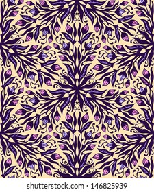 Floral hand-drawn seamless pattern.