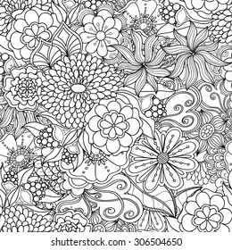 Pattern Coloring Book Leaves Ethnic Floral Stock Vector (Royalty Free ...