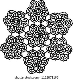 Floral handmade ornament mandala. Old Slavic style.