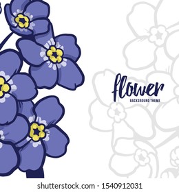 floral handrawing style with cute colors