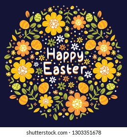 floral happy easter background