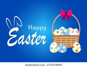 Fondo floral feliz del día de Pascua Vector Primavera Festiva 2026