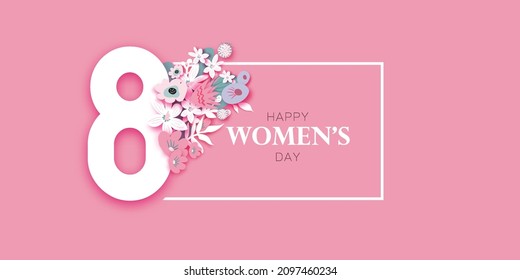 8 March Happy Mothers Day Pink Stock Vector (Royalty Free) 568291105 ...