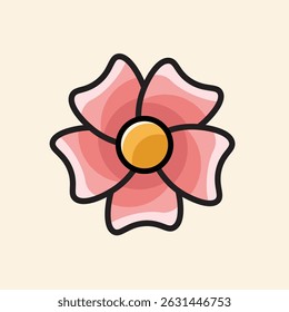 Floral Harmony: A stylized illustration of a delicate flower in full bloom, its petals in a gradient of soft pink, its center radiating warmth. Evoking a sense of gentle beauty and vibrant life.