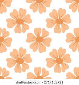 Patrón sin fisuras de cabeza floral, floración completa. Fondo de cabeza de flor, impresión de tela floral. Grande patrón de floración, textil decorativo