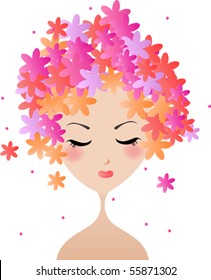 Floral head silhouette