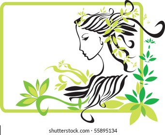 Floral head silhouette