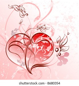 Floral heart background