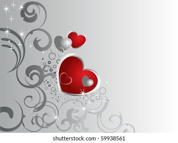 floral heart background - vector