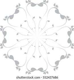 Floral Heart in Circle Pattern vector illustration, Southeast Asia Art Design
